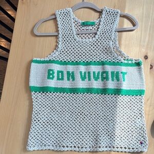 Clare V crochet sweater tank Bon Vivant